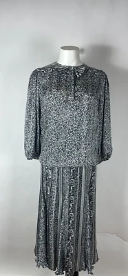 DIANE FREIS ORIGINAL AÑOS 80 DE COLECCIÓN. Conjunto Traje Falda Jacquard 40" Busto M/L Foto 1 de 4