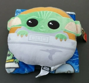 Star Wars Grogu Mandalorian BABY YODA Character Pillow & Throw 2-Piece Set - Picture 1 of 12