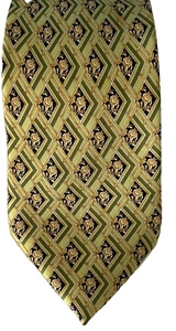 LANVIN-Green Tone Floral Print Silk Neck Tie-France - Picture 1 of 5