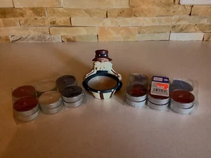 Uncle Sam Ceramic Tea Light Holder & 24 Red White Blue Tea Light Candles - Picture 1 of 11