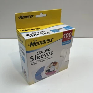 100 Memorex CD & DVD Paper Sleeves White w/ Flap & Clear Window - Picture 1 of 3
