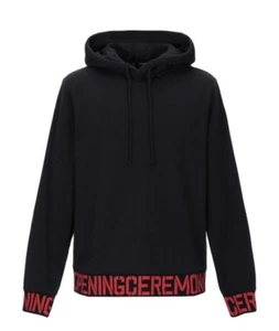 OPENING CEREMONY MENS BLACK & RED HOODIE TRIM LOGO XS FITS LARGE MSRP $175 - Picture 1 of 6