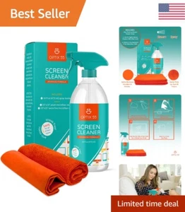 Premium Multi-Purpose Screen Cleaner Kit - 16oz Bottle + 2 Microfiber Cloths - Picture 1 of 9