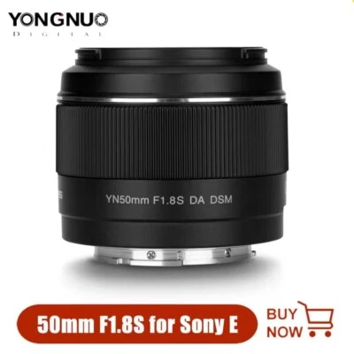 Lente de enfoque automático YONGNUO YN50mm F1.8S DA DSM para Sony E-mount APS-C APC-C AF/MF  Foto 1 de 4