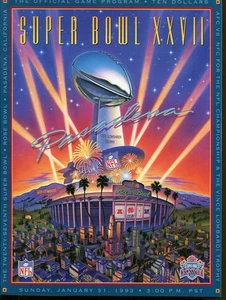 Super Bowl XXVII 27 Programa Cowboys 52 Cuentas 17 Nuevo Nuevo Estado Sin UPC Sin Pegatinas - Imagen 1 de 1