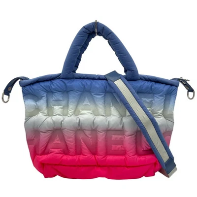 Сумка-тоут CHANEL Doo Doon нейлон синий плечевой ремень серийная печать #OK1587 - Изображение 1 из 4