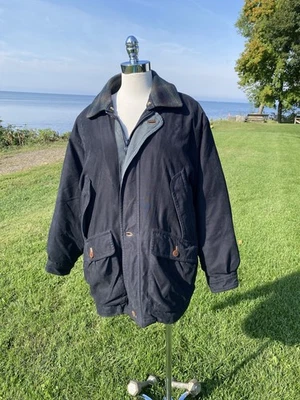 Rainforest Black Down Jacket Men’s Size Medium Removable Leather Collar - Image 1 of 4