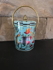 De Colección Murray Allen Corona Regal Lata Redonda con Tapa Inglaterra Pájaro del Paraíso Azul - Imagen 1 de 5