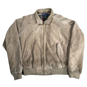 Giacca Harrington Vintage Polo Ralph Lauren Scamosciata Uomo TG L Marrone Anni 90 Pelle - Foto 1 di 17