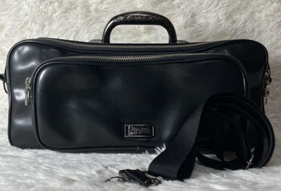JEAN PAUL GAULTIER Boston Bag Black Leather Handbag Shoulder 37cmx17cmx11.5cm - Image 1 of 4