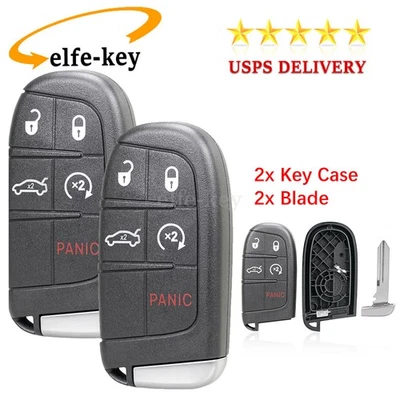 2 for 2014-2019 Jeep Grand Cherokee Compass Keyless Remote Key Fob Case Shell 5B Foto 1 de 4