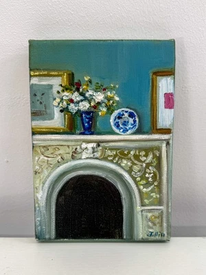 Janet Hill Studio — Original Oil Painting “The Blue Vase”   5 x 7 in — Signed - Image 1 of 4