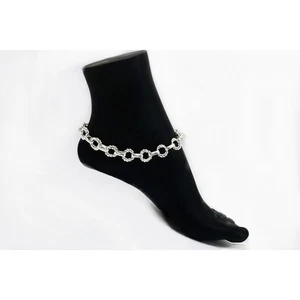 Rope rings Unique Unisex solid ankle brac. 925 Sterling Silver 10 inch expand 11 - Picture 1 of 10