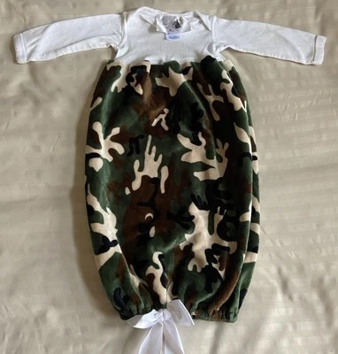 Love and Lace Baby Girl Rabbit Skins Camo Tie Bottom Bunting One Piece - Newborn - Image 1 of 4