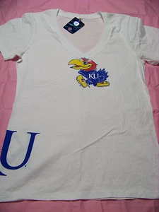 Nueva Agenda Para Mujer Kansas Jayhawks Escote en V Camisa Nueva con Etiquetas XL - Imagen 1 de 4