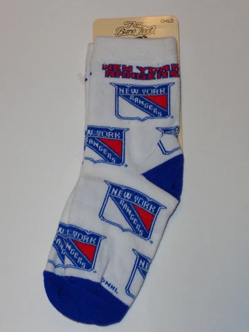 New York Rangers Child / Youth Size (6-8) Crew Socks -Cotton and Stretch Nylon Cover