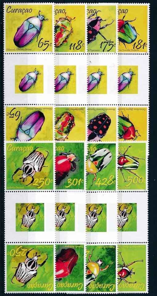 [CU184A] Curacao 2013 Beetles Insects Gutterpairs MNH - Image 1 of 1