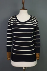 JOHN SMEDLEY MARGARET HOWELL Black Striped Wool Knit Sweater - Picture 1 of 19