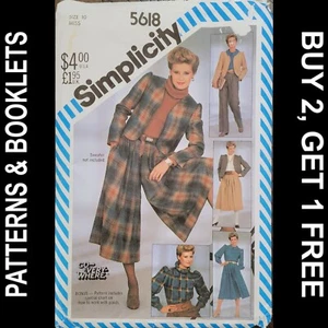 Vtg Simplicity Pants/Culottes/Lined Jacket Pattern #5618 Size 10 CUT/NO BLOUSE - Picture 1 of 9