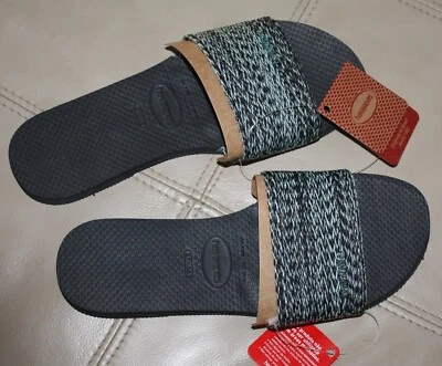 Sandalia chanclas Havaianas You Malta para mujer talla 7/8 negro/azul cielo Foto 1 de 3