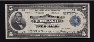 US 1918 $5 Federal Reserve Bank Note Chicago FR 794 VF (-377) - Picture 1 of 2