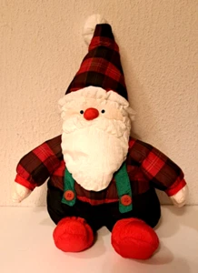 Department 56 Nylon Parachute Fabric Santa Claus Plush Stuffed Decor Suspenders - Picture 1 of 11