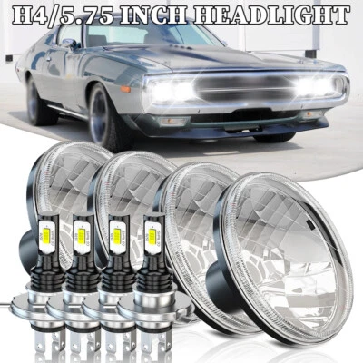 4PCS 5.75inch LED Headlights HI/LO Beam for Dodge Royal Monaco Charger 1972-1977 - Image 1 of 4