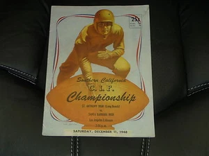MILWAUKEE BRAVES 1948 EDDIE MATHEWS FOOTBALL PROGRAM CALIFORNIA CHAMPIONSHIP - Picture 1 of 1