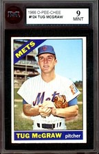1966 TOPPS OPC O PEE CHEE MLB Baseball #124 Tug McGraw KSA 9 MINT N Y Mets