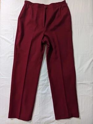 Calça social feminina vintage Leslie Fay vermelha calças retas 18 fabricadas nos EUA - Imagem 1 de 4