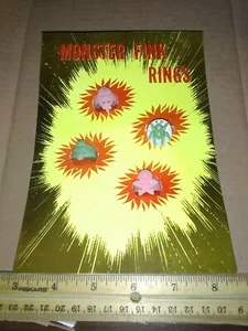 Vintage Monster Ring Display Card Gumball Vending Machine Charms - Picture 1 of 2