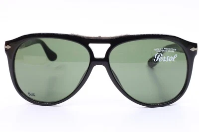 Persol PO3008S 95/31 Roadster Black Silver Accents Designer Italy Sunglasses 58m - Image 1 of 4