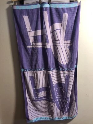 Toalla de playa piscina vintage rara Adirondack colorida geométrica púrpura Foto 1 de 4