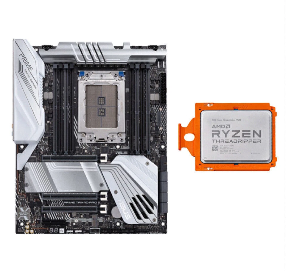 ASUS Prime trx40 Pro + AMD Ryzen Threadripper 3960X 24 cores 48 threads CPU - Image 1 of 2