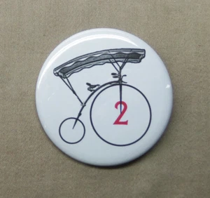 The Prisoner Number 2 Bicycle Button Large 2.25" Penny Farthing Pinback # Two - Picture 1 of 3