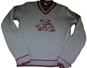 LULU CASTAGNETTE Women V-Neck Teddy Bear Sweater Wool Blend XS Small - Picture 1 of 4