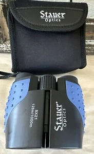 Stauer Optics Binocolo Compatto Blu Ingrandimento 8x21 con Custodia da Viaggio in Nylon - Foto 1 di 5