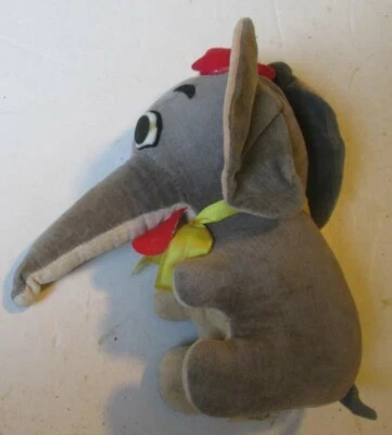 Vintage hard plush DUMBO elephant w hat 6", Walt Disney Prod, made in Japan  - Image 1 of 3
