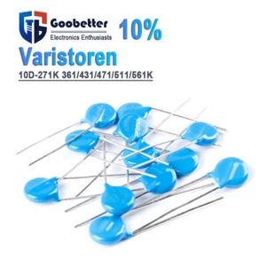 Metalloxid-Varistor/Varistoren MOV ±10% 10D 271K 361K 431K 471K 511K 561K - Picture 1 of 8