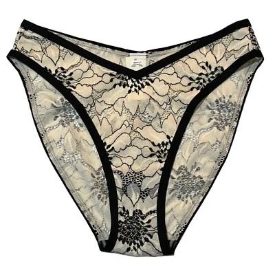 NUEVO CON ETIQUETAS AERIE Bikini Corte Alto Braguita Ropa Interior Talla XS-S-M-L-XL Marfil Crema Negro Encaje Foto 1 de 4