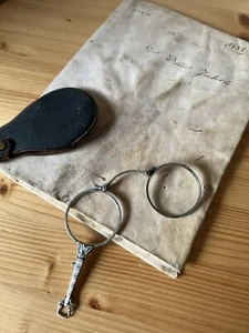 Art Nouveau Liberty Early 900 Late 800 Folding Eyeglasses with Case - Picture 1 of 15