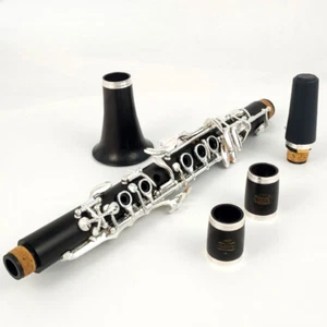 Clarinete Ébano Eb/Sin usar, en caja con estuche teclas plateadas instrumento de madera ME1 - Imagen 1 de 5