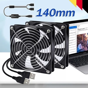 2x 12cm 5V USB Chłodnica Cichy wentylator Wentylator chłodzący do komputera stacjonarnego PC Obudowa komputera - Zdjęcie 1 z 15