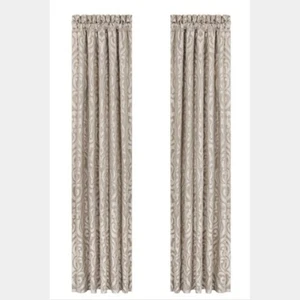 J. Queen New York Astoria sandgefütterte Paneele Jacquard 84 Zoll Paar 2 Paneele - Bild 1 von 4