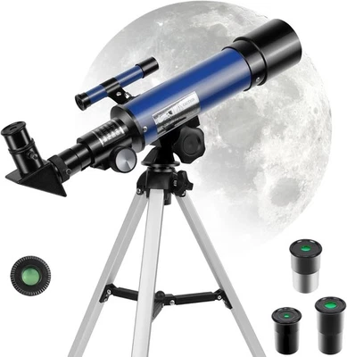 50mm Kids Telescope with Tripod, 90X Magnification & 3 Eyepieces - Image 1 of 4