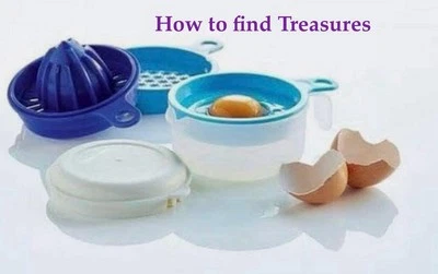 RZ) BRAND NEW TUPPERWARE EZ COOKS MAID BLUE WHITE PURPLE KITCHEN HELPER - Image 1 of 2