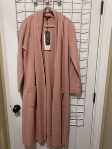 Max Sport Long Cardigan Women's L Coat Jacket Pink Rose Sweater $368 NWT - Picture 1 of 8