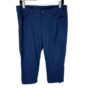 Pantalones de senderismo Eddie Bauer azul marino ligeros recortados tiro medio nailon talla 10 - Imagen 1 de 7