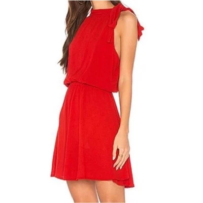 Mini Vestido Para Mujer Cleobella Rojo Halter Lolita Cerradura Volantes Dobladillo Talla M Fiesta Foto 1 de 4