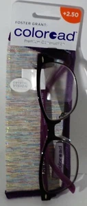 FOSTER GRANT Crystal Vision READER Eye Glasses CLEO PRP Premium Frame +2.50 - Picture 1 of 4